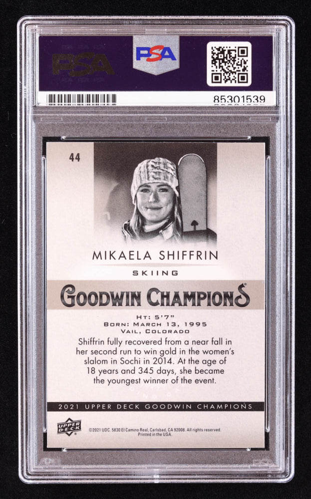 Mikaela Shiffrin Signed 2021 Upper Deck Goodwin Champions #44 (PSA)