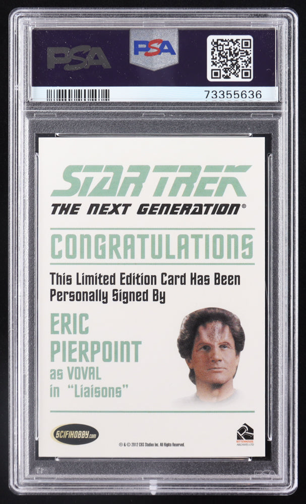 Eric Pierpoint 2013 Rittenhouse Star Trek The Next Generation Heroes and Villains Autographs #NNO VL (PSA 10)