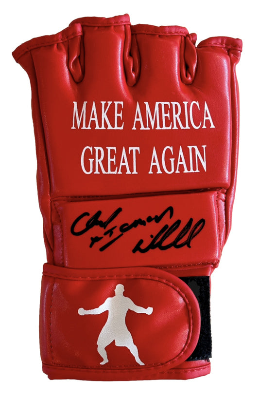 Chuck "Iceman" Liddell Signed (PSA) "Make America Great Again" Glove - PSA In-The-Presence