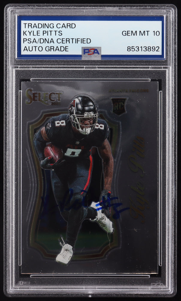 Kyle Pitts Signed 2021 Select Select Certified Rookies #10 RC (PSA | Auto 10) Rookie Card