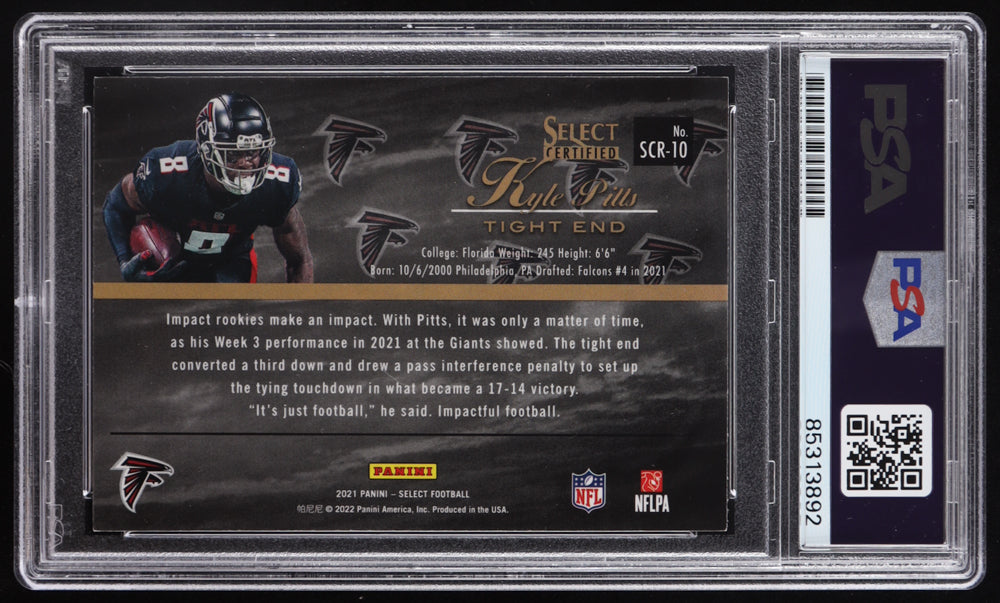 Kyle Pitts Signed 2021 Select Select Certified Rookies #10 RC (PSA | Auto 10) Rookie Card