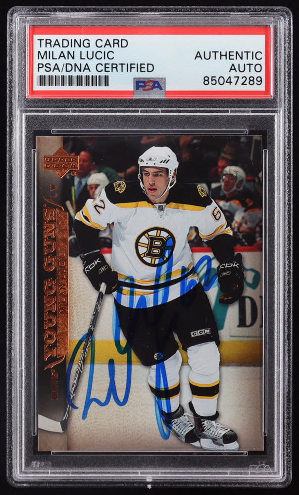 Milan Lucic Signed 2007-08 Upper Deck #207 YG RC (PSA) - Rookie Card