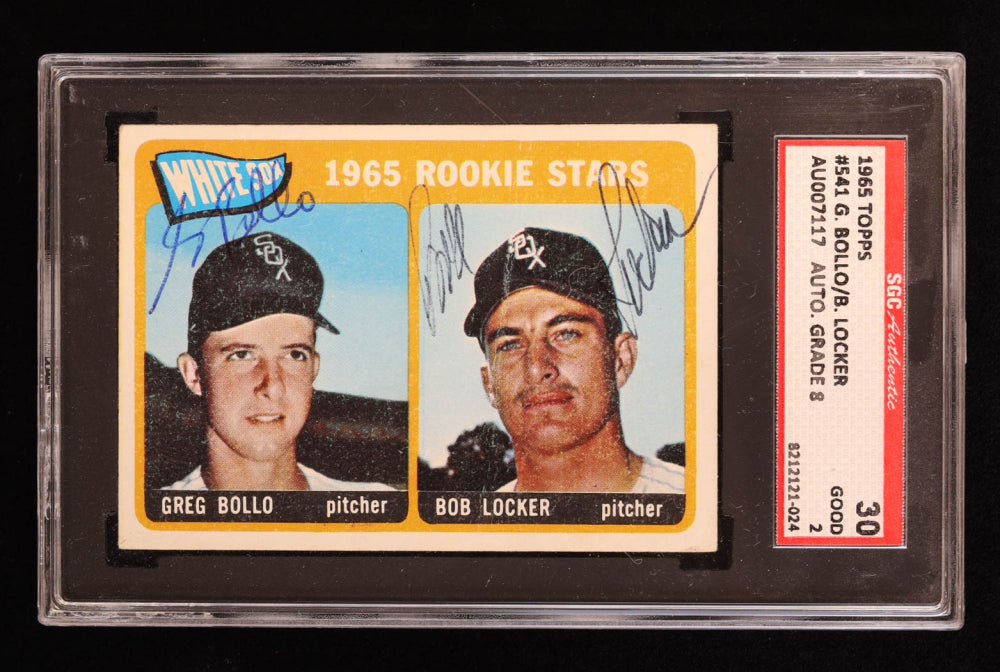 Greg Bollo & Bob Locker Signed 1965 Topps #541 RC (SGC 2 | Auto 8) - Rookie Card