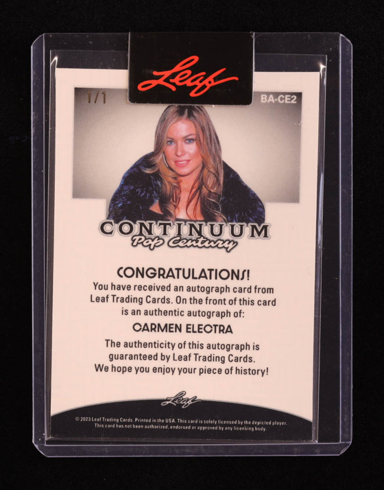 Carmen Electra 2023 Leaf Pop Century Continuum Super Prismatic Gold #BACE2 #1/1 Serially Numbered #1 / 1