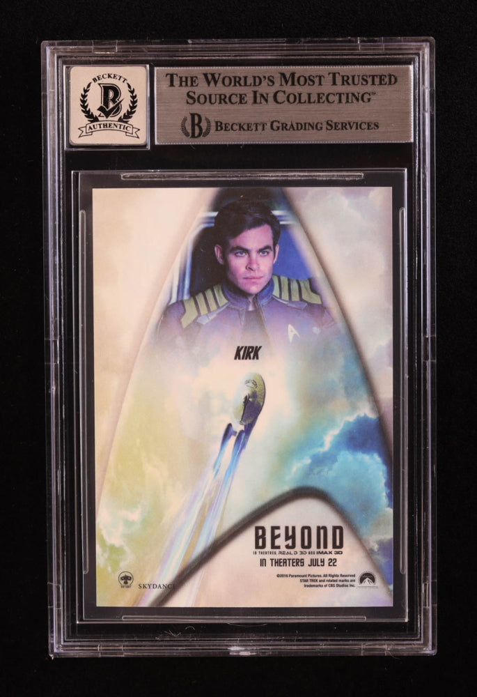 Chris Pine Signed 2016 Paramount Star Trek Beyond Promo #NNO (BGS | Auto 10) Beckett Witnessed