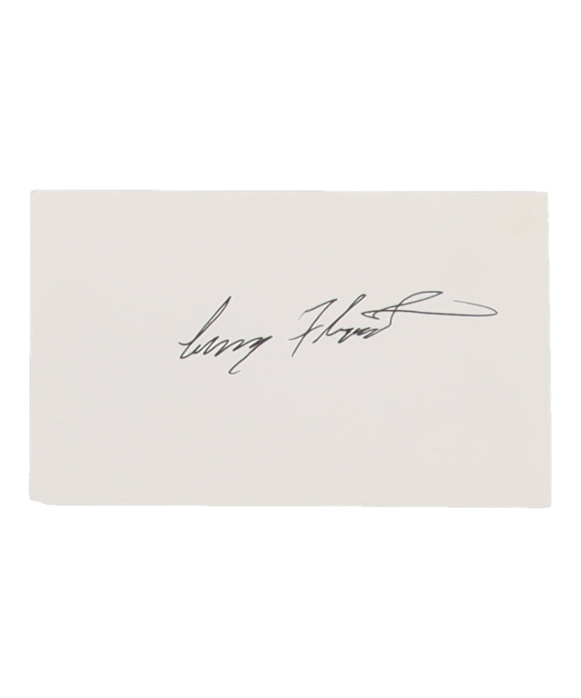 Larry Flynt Signed Index Card (JSA) - Hustler Magazine Owner