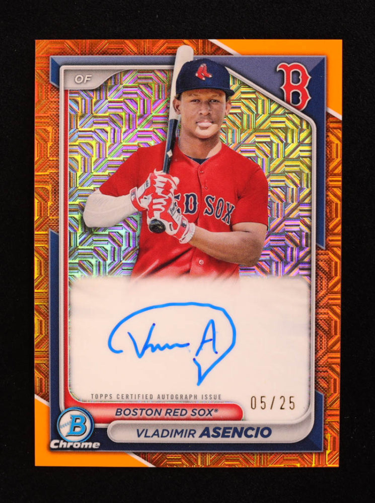 Vladimir Asencio 2024 Bowman Chrome Mega Box Autographs Orange #BMAVA RC #05/25 Rookie Card | Serially Numbered #05 / 25