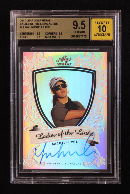 Michelle Wie 2011 Leaf Golf Metal Ladies of the Links Autographs #LLMW1 #24/50 (BGS 9.5 | Autograph Graded BGS 10) Serially Numbered #24 / 50