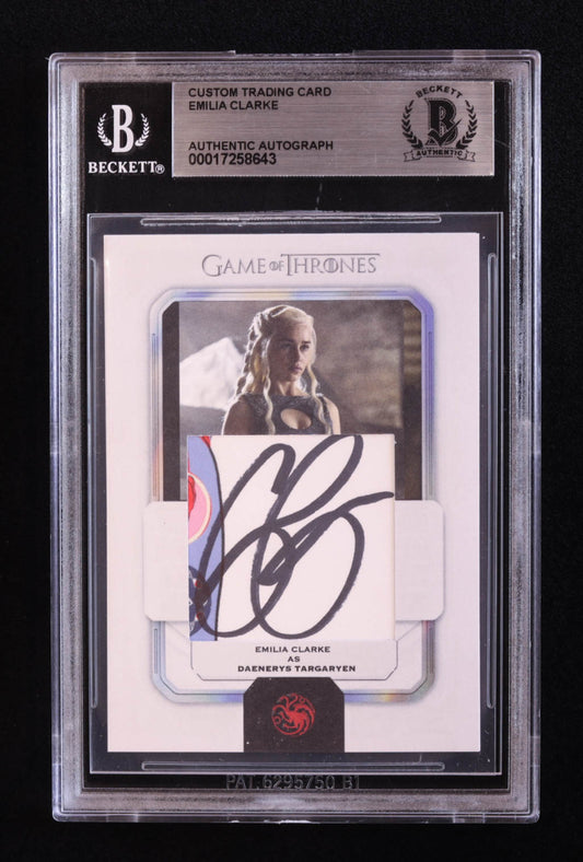 Emilia Clarke Signed "Game of Thrones" Custom Trading Card (BGS) Daenerys Targaryen