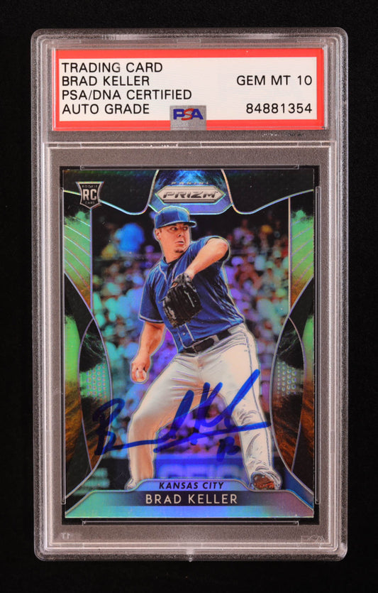 Brad Keller Signed 2019 Panini Prizm Prizms Silver #126 RC (PSA | Auto 10) Rookie Card