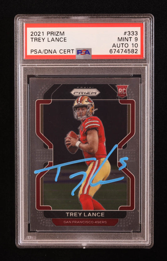 Trey Lance Signed 2021 Panini Prizm #333 RC (PSA 9 | Autograph Graded PSA 10) Rookie Card