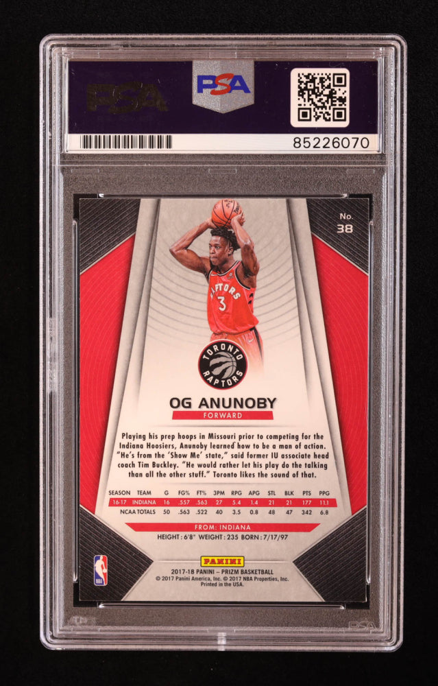 OG Anunoby Signed 2017-18 Panini Prizm #38 RC (PSA) Rookie Card