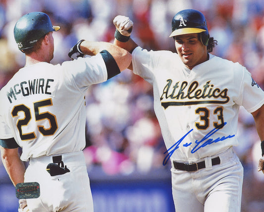 Jose Canseco Signed 8x10 Photo with Mark McGwire (Fiterman Hologram)