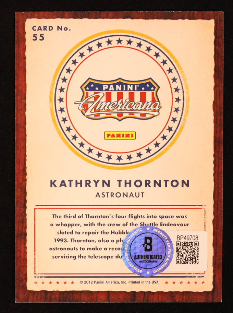 Kathryn Thornton Signed (Beckett) 2012 Panini Americana Heroes & Legends #55 - NASA Astronaut