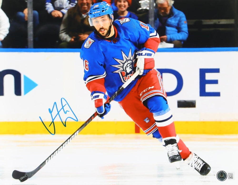 Vincent Trocheck Signed (Beckett) Rangers 11x14 Photo - Beckett Witnessed