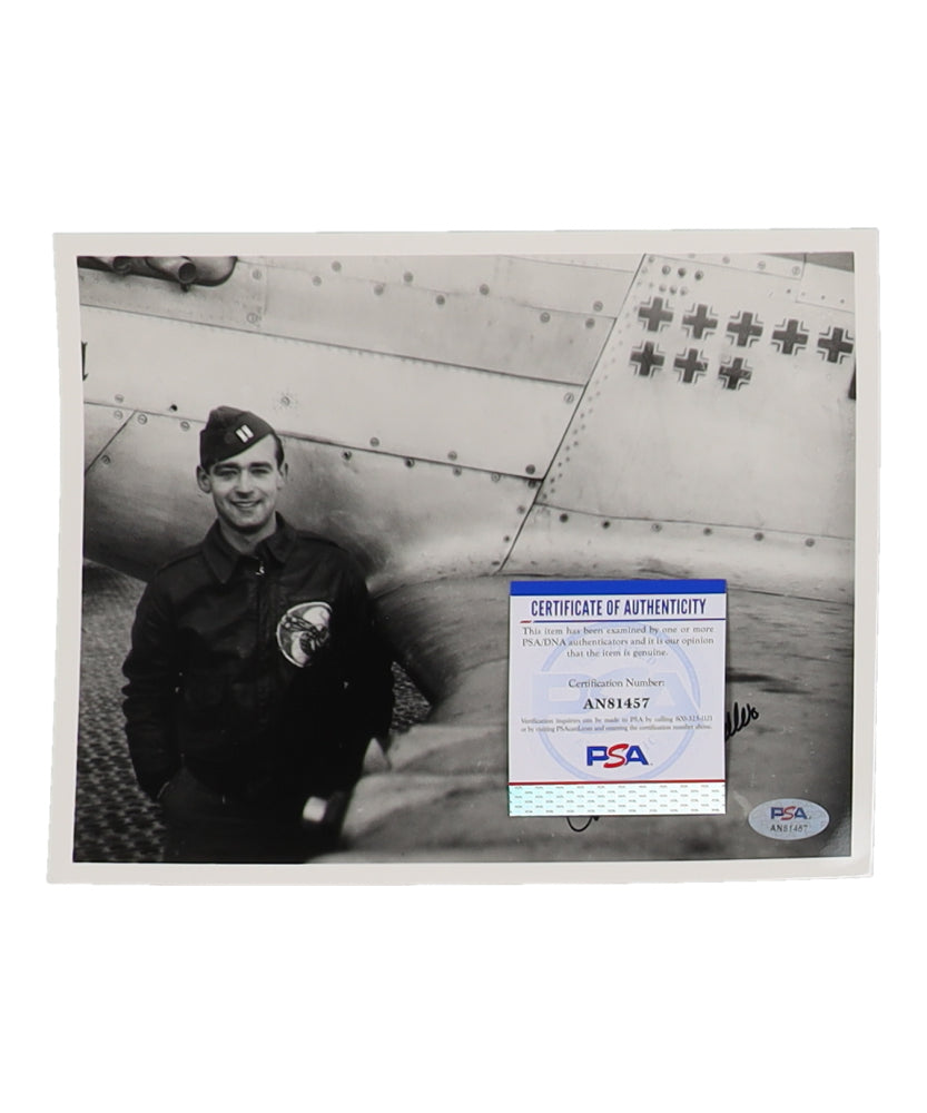 Arthur Fiedler Signed (PSA) 8x10 Photo WWII 325th FG P-51 Ace 8 Victories - 325th Fighter Group Ace - 8 Victories (d)