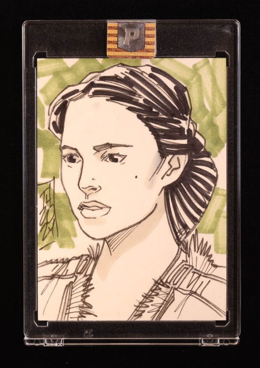 Padme Amidala | Star Wars | Original Art Sketch Card by Tom Hodges (1/1 Original Art) One of One | Renowned Comic Book Artist