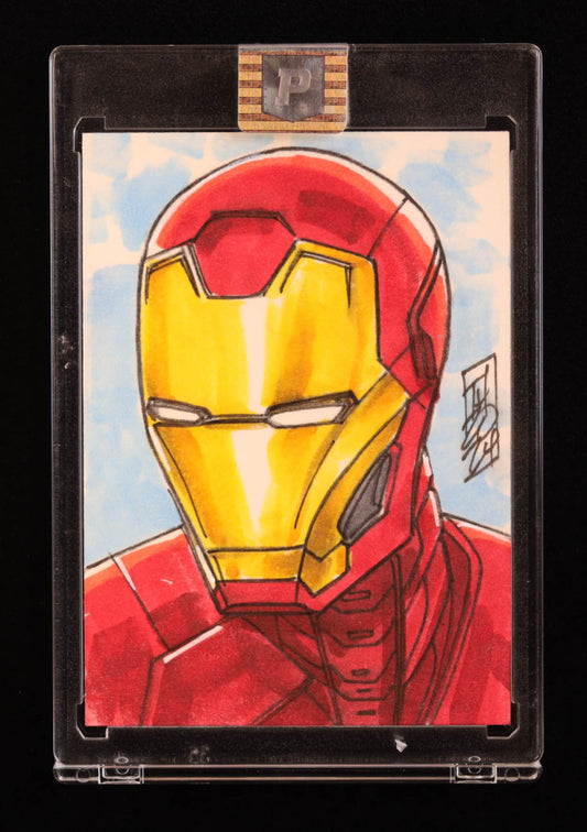 Iron Man | Marvel | Original Art Sketch Card by Tom Hodges (1/1 Original Art) One of One | Renowned Comic Book Artist