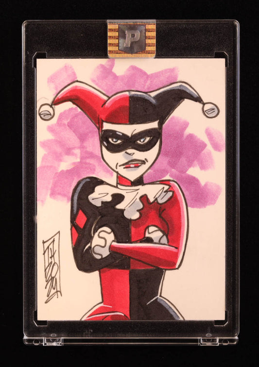 Harley Quinn | DC | Original Art Sketch Card by Tom Hodges (1/1 Original Art) One of One | Renowned Comic Book Artist