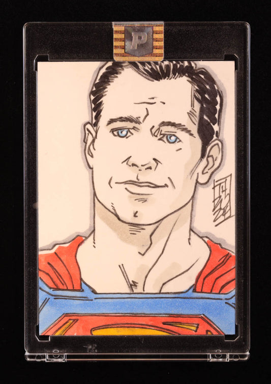 Superman | DC | Original Art Sketch Card by Tom Hodges (1/1 Original Art) One of One | Renowned Comic Book Artist