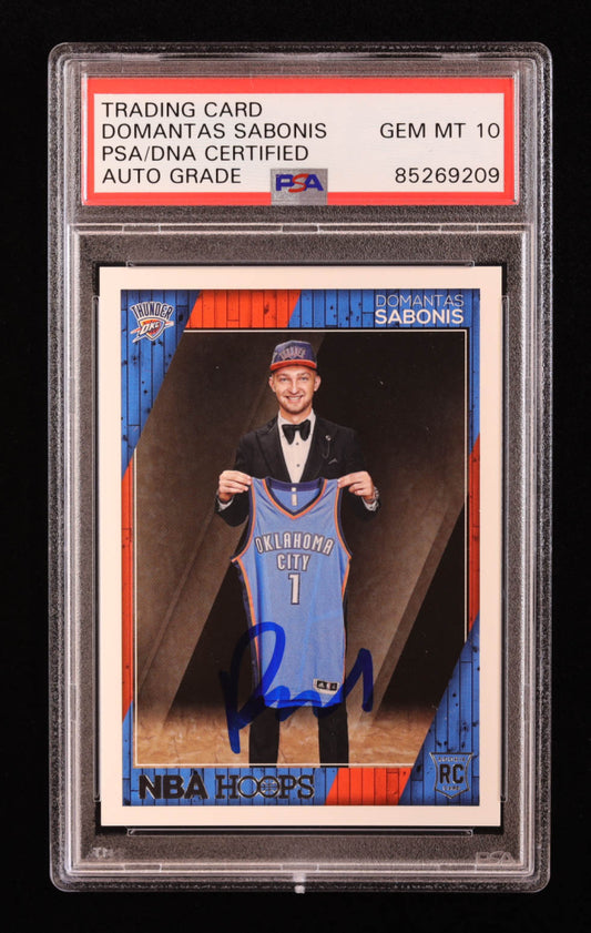 Domantas Sabonis Signed 2016-17 Hoops #271 RC (PSA | Auto 10) Rookie Card