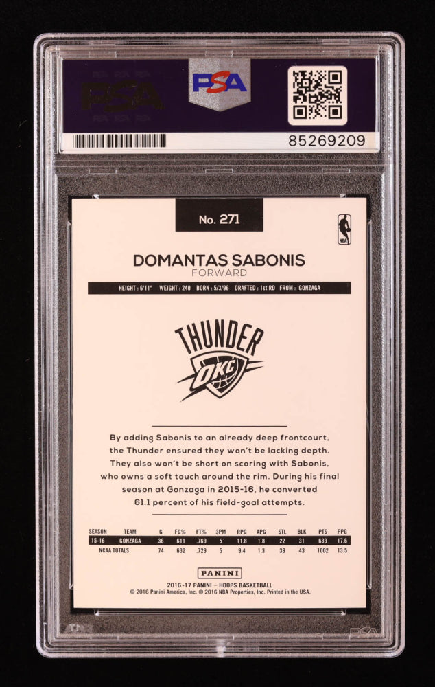Domantas Sabonis Signed 2016-17 Hoops #271 RC (PSA | Auto 10) Rookie Card