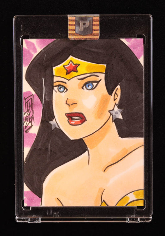 Wonder Woman | DC | Original Art Sketch Card by Tom Hodges (1/1 Original Art) One of One | Renowned Comic Book Artist