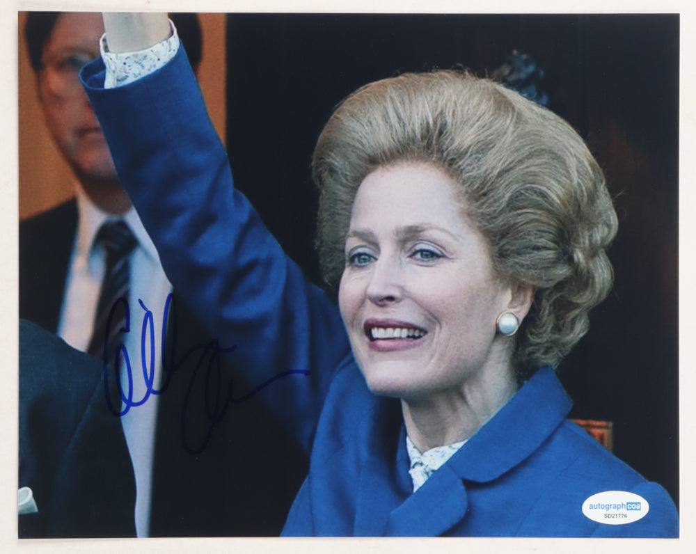 Gillian Anderson Signed "The Crown" 8x10 Photo (ACOA) - Margaret Thatcher