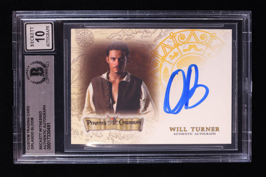 Orlando Bloom Signed "Pirates of the Caribbean" Custom Trading Card (BGS | Auto 10) Beckett Witnessed