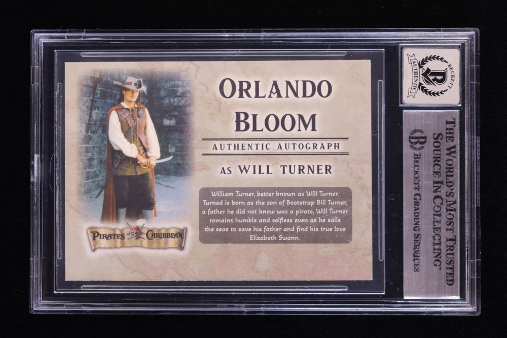 Orlando Bloom Signed "Pirates of the Caribbean" Custom Trading Card (BGS | Auto 10) Beckett Witnessed