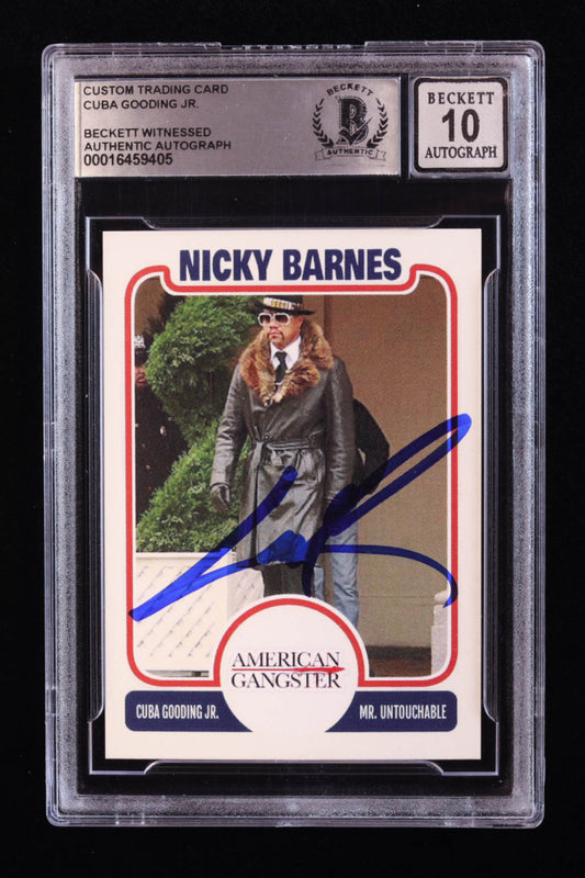 Cuba Gooding Jr. Signed "American Gangster" Custom Trading Card (BGS | Auto 10) Beckett Witnessed