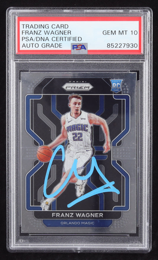 Franz Wagner Signed 2021-22 Panini Prizm #310 RC (PSA | Autograph Graded PSA 10) Rookie Card