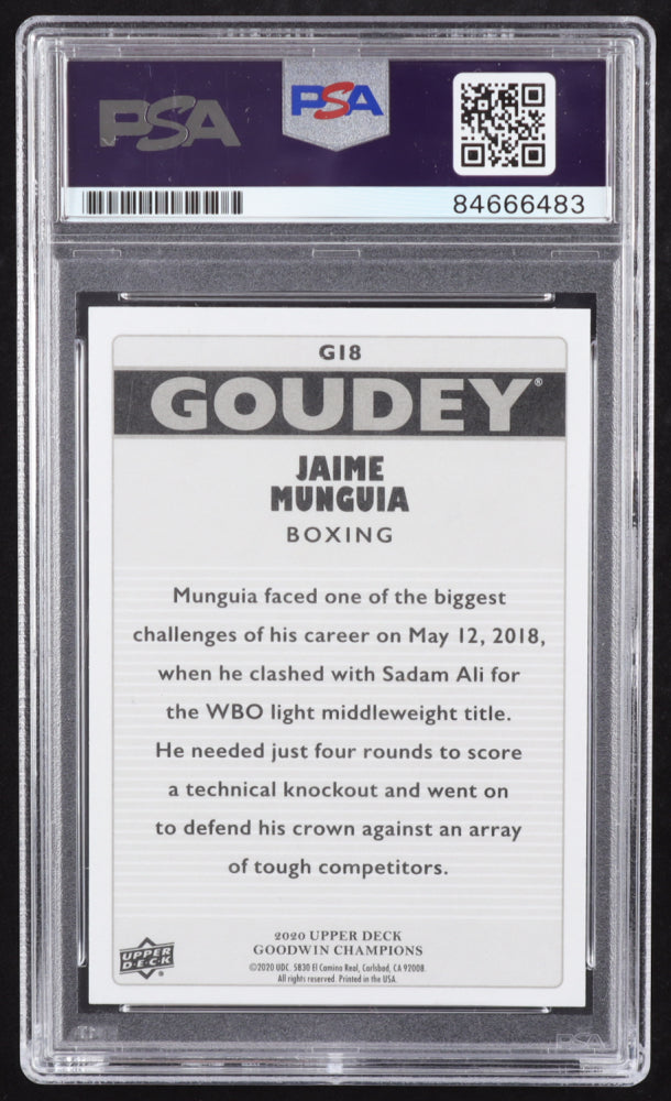 Jaime Munguia Signed 2020 Upper Deck Goodwin Champions Goudey #G18 (PSA)