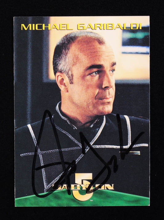 Jerry Doyle Signed (Beckett) 1996 SkyBox Babylon 5 #4 Michael Garibaldi - Michael Garibaldi