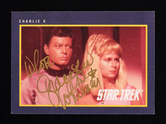 Grace Lee Whitney Signed (Beckett) 1991 Impel Star Trek 25th Anniversary #15 Charlie X Inscribed "With Love" - Charlie X