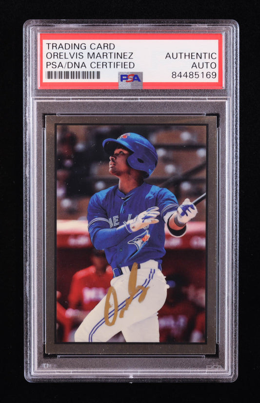 Orelvis Martinez Signed 2019 Bowman Heritage Chrome Prospects #53CP30 (PSA) Rookie Card