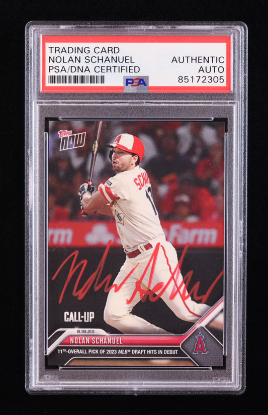Nolan Schanuel Signed 2023 Topps Now #725 RC (PSA) Rookie Card