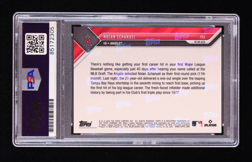 Nolan Schanuel Signed 2023 Topps Now #725 RC (PSA) Rookie Card