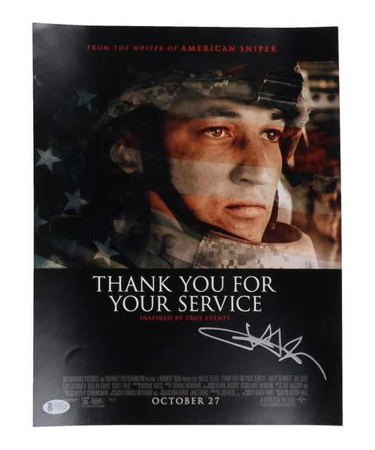 Jason Hall Signed (Beckett) "Thank You For Your Service"11x14 Photo