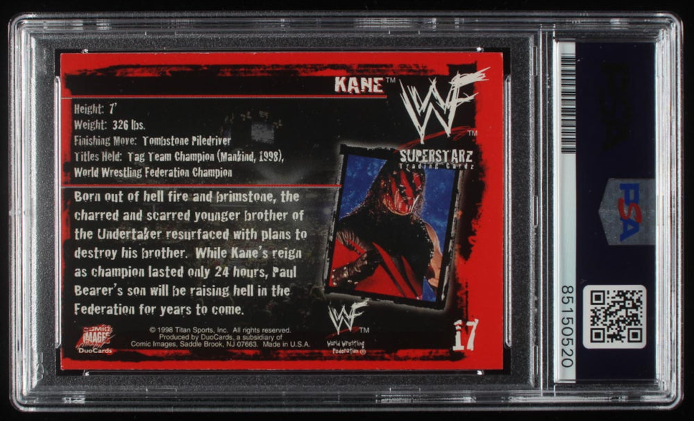 Kane Signed 1998 WWF Superstarz #17 RC (PSA | Autograph Graded 10) - Rookie Card
