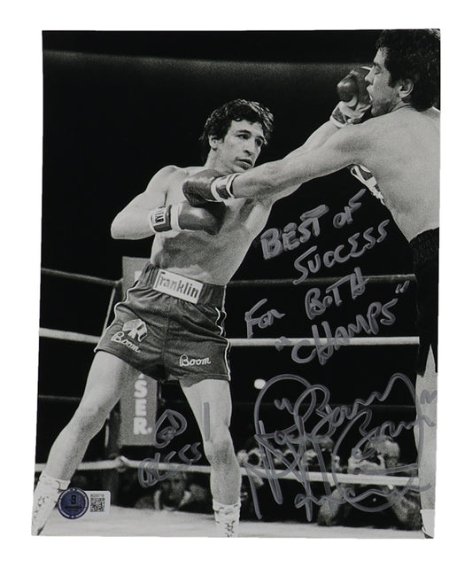 Ray "Boom Boom" Mancini Signed (Beckett) 8x10 Photo Inscribed "Best of Success For Both 'Champs'" & "God Bless!"