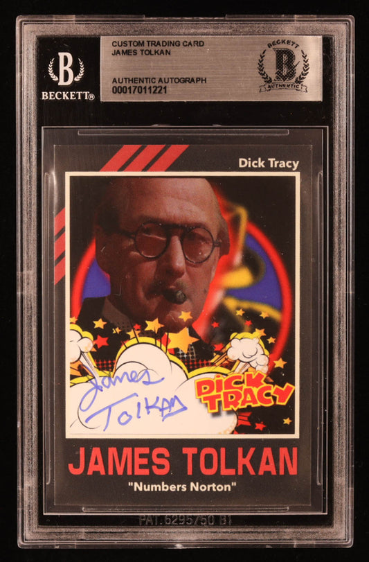 James Tolkan Signed "Dick Tracy" Custom Trading Card (BGS) - "Numbers"