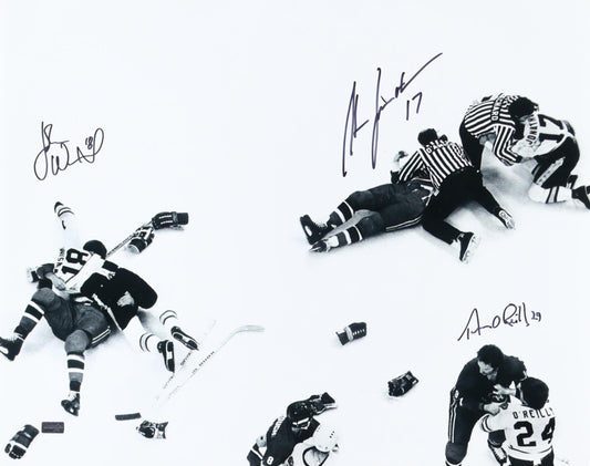 John Wensink, Stan Jonathan, Terry O'Reilly Signed Bruins 16x20 Photo (New England Picture)