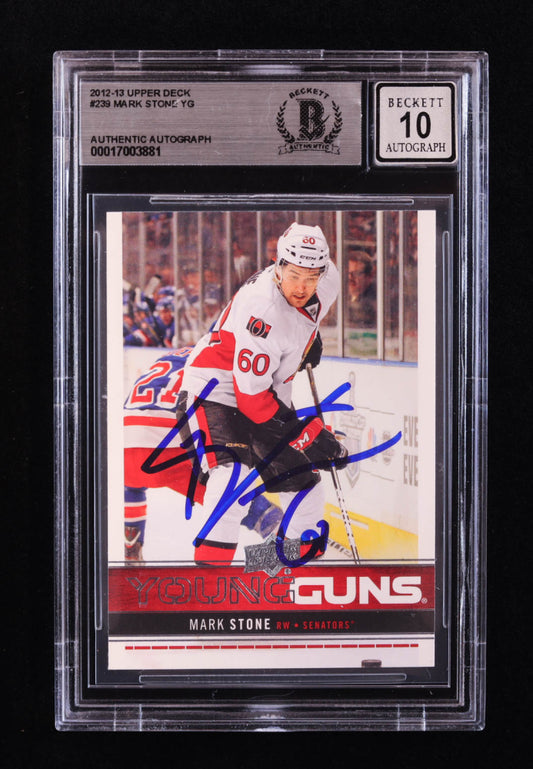 Mark Stone Signed 2012-13 Upper Deck #239 YG RC (BGS | Auto 10) Rookie Card