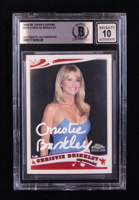 Christie Brinkley Signed 2005-06 Topps Chrome #216 RC (BGS | Auto 10) Rookie Card