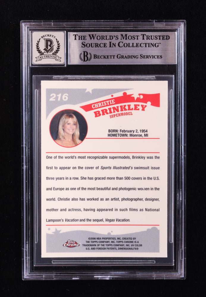Christie Brinkley Signed 2005-06 Topps Chrome #216 RC (BGS | Auto 10) Rookie Card