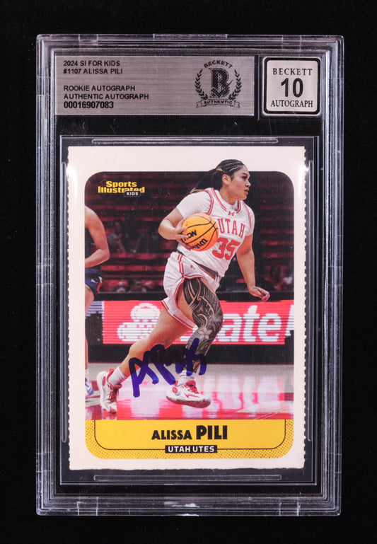 Alissa Pili Signed 2024 Sports Illustrated for Kids #1107 RC (BGS | Auto 10) Rookie Card