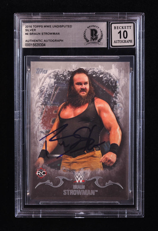 Braun Strowman Signed 2016 Topps WWE Undisputed Silver #4 RC #13/50 (BGS | Auto 10) - Rookie Card