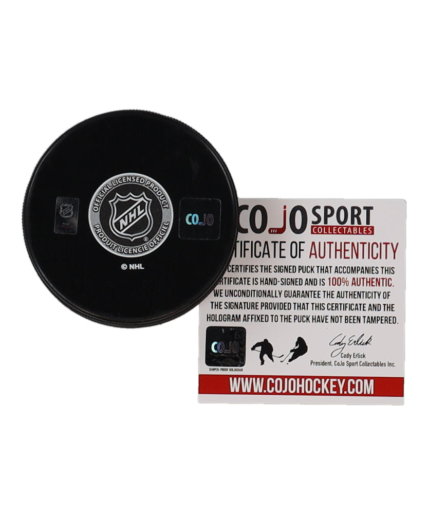 Darryl Sittler Signed Maple Leafs Logo Hockey Puck Inscribed "HOF 1989" (COJO)