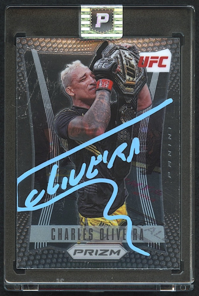 Charles Oliveira Signed 2022 Panini Prizm UFC #18 (PA Encapsulated)